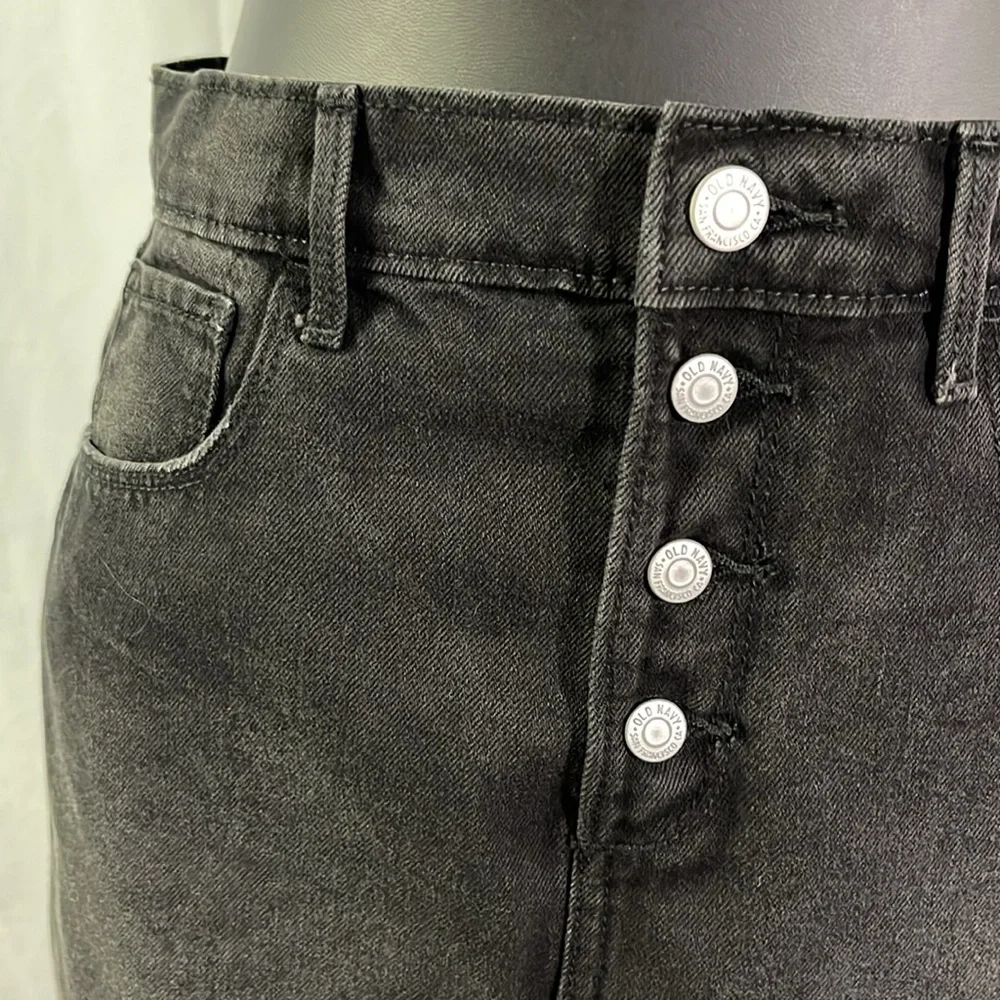 NWT Old Navy Smoky Waters High Waisted Black Denim Mini Skirt